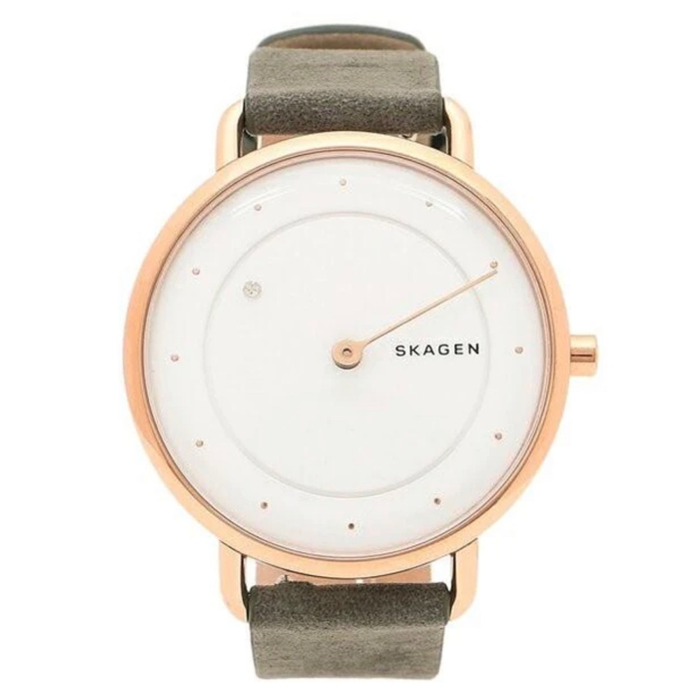 Skagen Horisont Special-Edition Genuine Diamond Gray Leather Watch - Picture 6 of 10